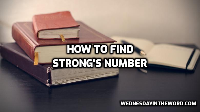 How to find Strong’s number