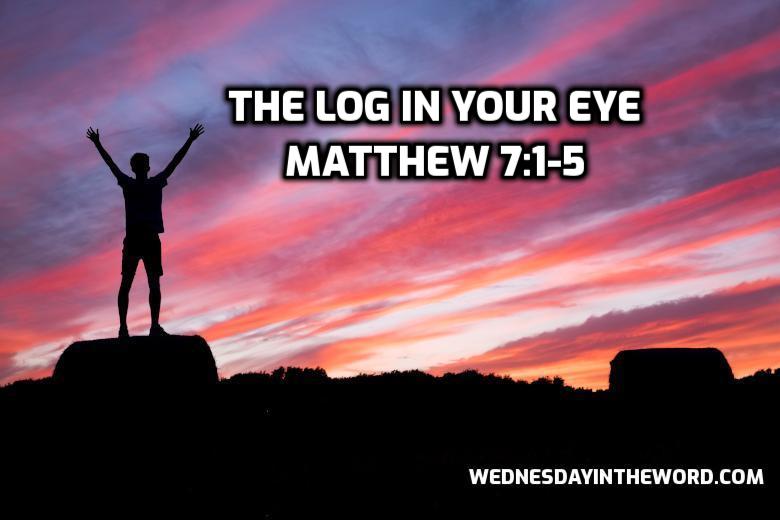 38 Matthew 7:1-5 The Log in your eye - Bible Study | WednesdayintheWord.com