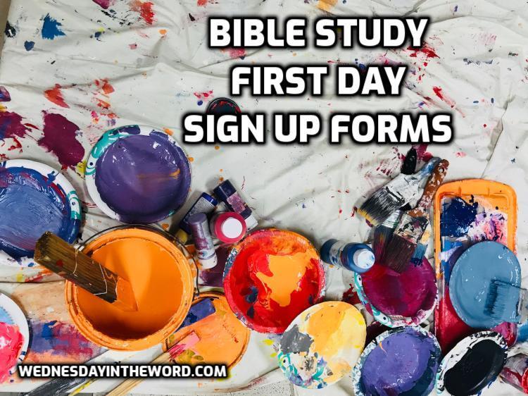 Example Form: First Day Sign Up - Small Group Tools | WednesdayintheWord.com