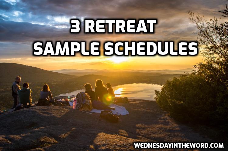 3 Retreat Sample Schedules - Small Group Tools | WednesdayintheWord.com